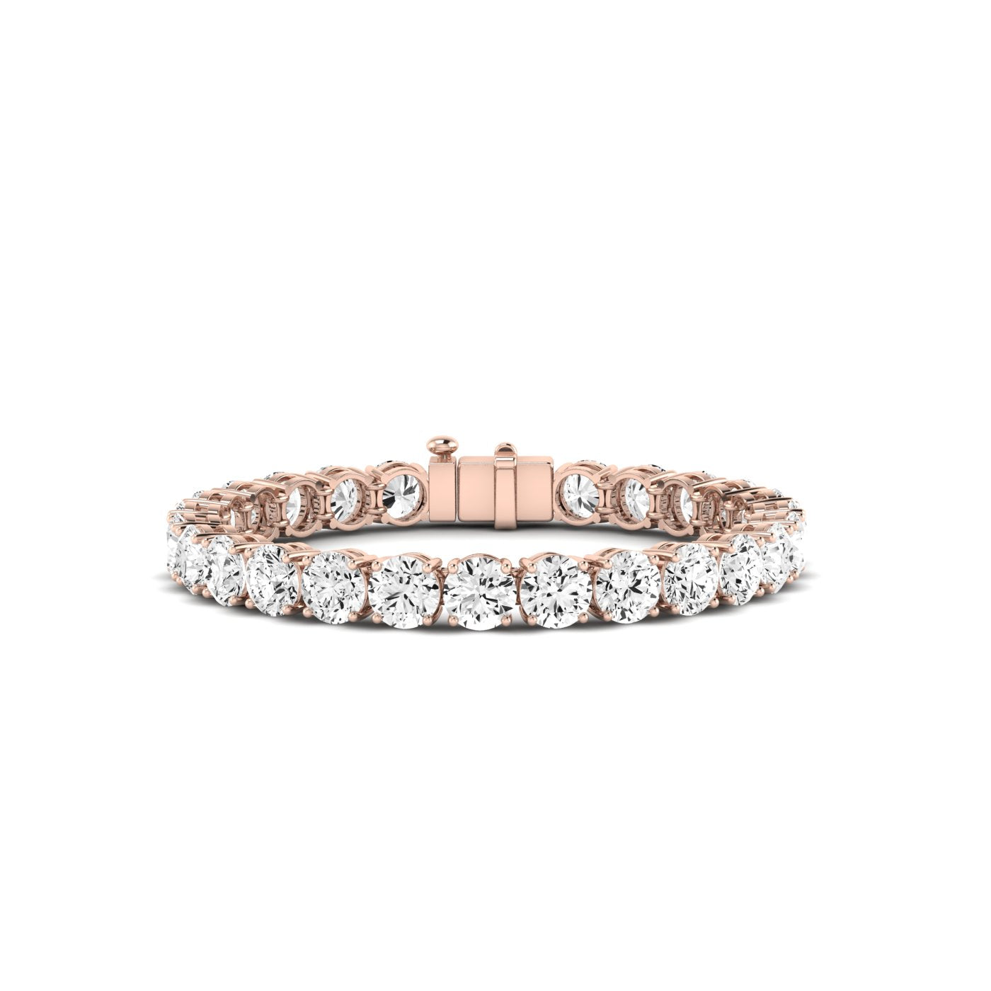 Helena Round Diamond Tennis Bracelet (clarity Enhanced) rosegold