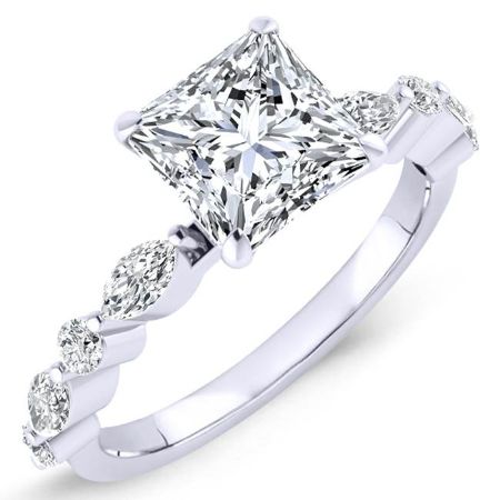 Redbud Princess Diamond Engagement Ring (Lab Grown Igi Cert) whitegold