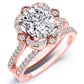 Rockrose Moissanite Matching Band Only (engagement Ring Not Included) For Ring With Cushion Center rosegold