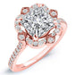 Rockrose Princess Moissanite Engagement Ring rosegold