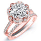 Rockrose Moissanite Matching Band Only (engagement Ring Not Included) For Ring With Round Center rosegold