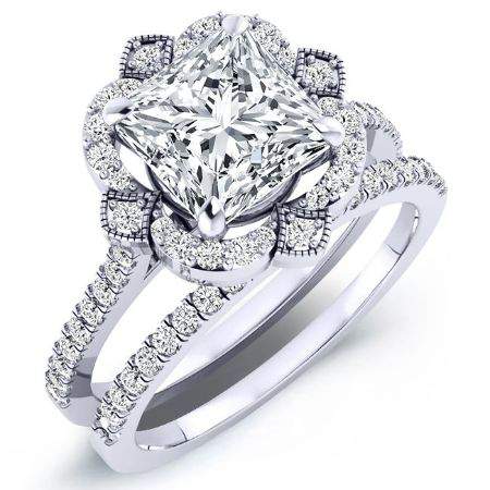 Rockrose Princess Diamond Bridal Set (Lab Grown Igi Cert) whitegold