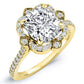 Rockrose Cushion Diamond Engagement Ring (Lab Grown Igi Cert) yellowgold