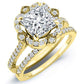 Rockrose Moissanite Matching Band Only (engagement Ring Not Included) For Ring With Princess Center yellowgold