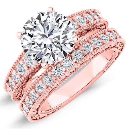 Romy Round Diamond Bridal Set (Lab Grown Igi Cert) rosegold