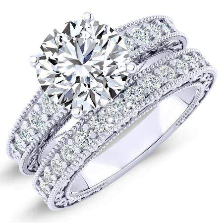 Romy Diamond Matching Band Only (engagement Ring Not Included) For Ring With Round Center whitegold