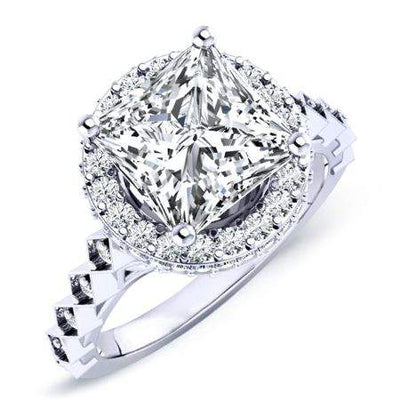 Rosanna Princess Moissanite Engagement Ring whitegold