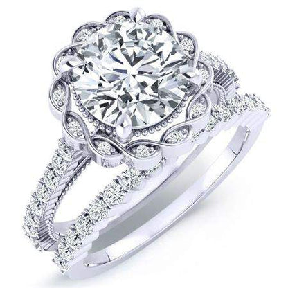 Ruellia Moissanite Matching Band Only (engagement Ring Not Included) For Ring With Round Center whitegold