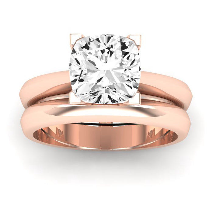 Senna Moissanite Matching Band Only (does Not Include Engagement Ring) For Ring With Cushion Center rosegold
