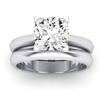 Senna Moissanite Matching Band Only (does Not Include Engagement Ring) For Ring With Cushion Center whitegold