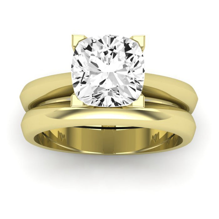Senna Diamond Matching Band Only (does Not Include Engagement Ring) For Ring With Cushion Center yellowgold