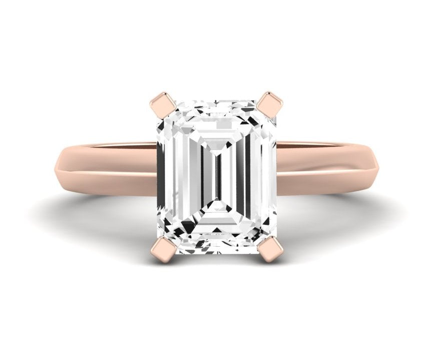 Senna Emerald Moissanite Engagement Ring rosegold