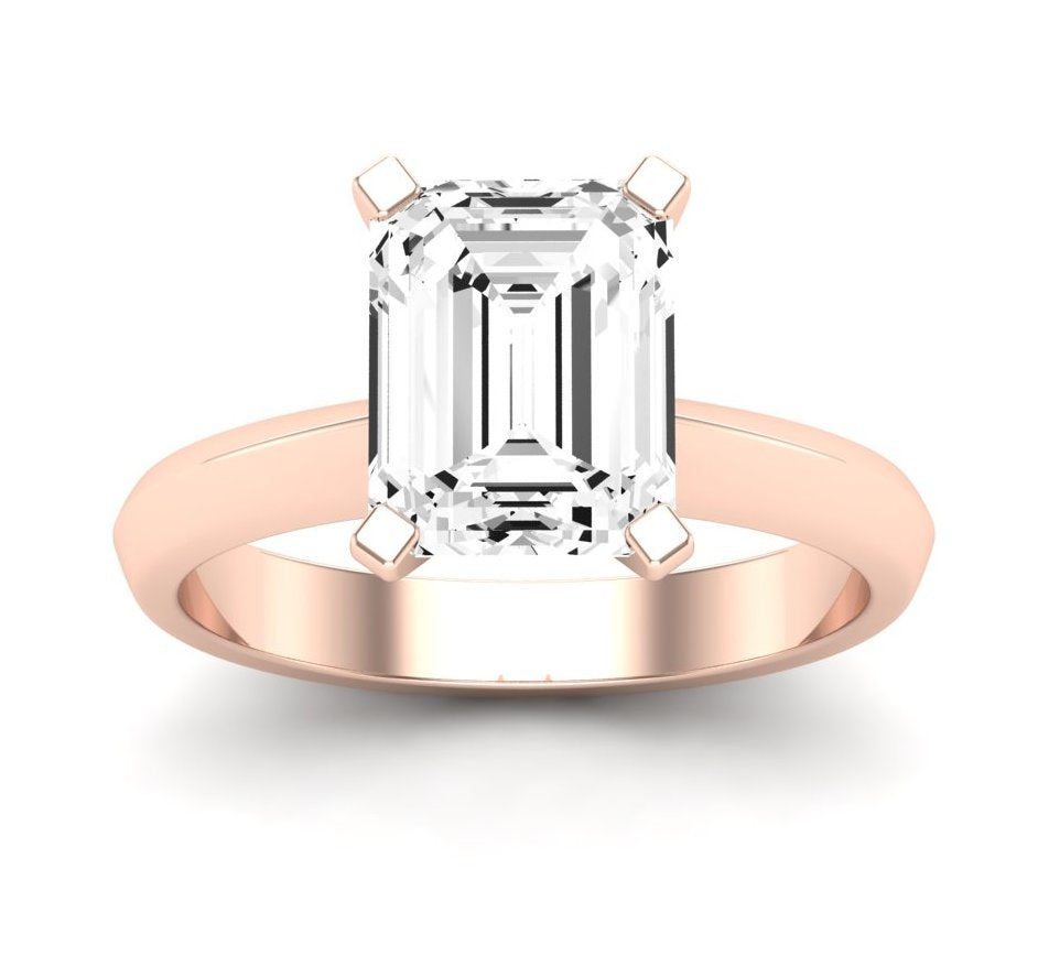 Senna Emerald Moissanite Engagement Ring rosegold