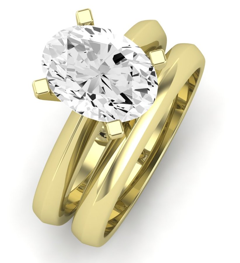 Senna Diamond Matching Band Only ( Engagement Ring Not Included) For Ring With Oval Center yellowgold
