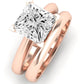 Senna Moissanite Matching Band Only (does Not Include Engagement Ring) For Ring With Princess Center rosegold