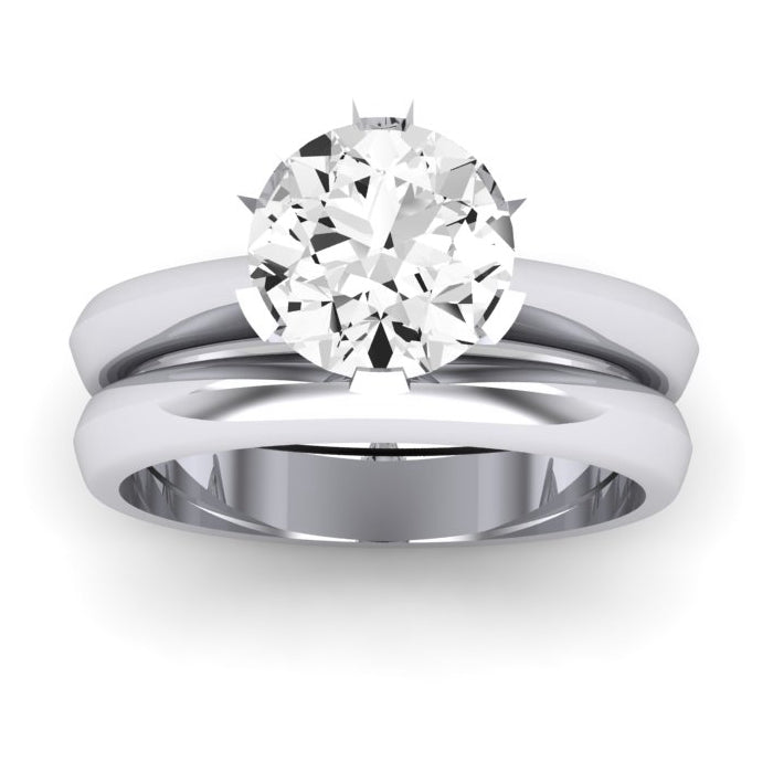 Senna Diamond Matching Band Only (does Not Include Engagement Ring) For Ring With Round Center whitegold