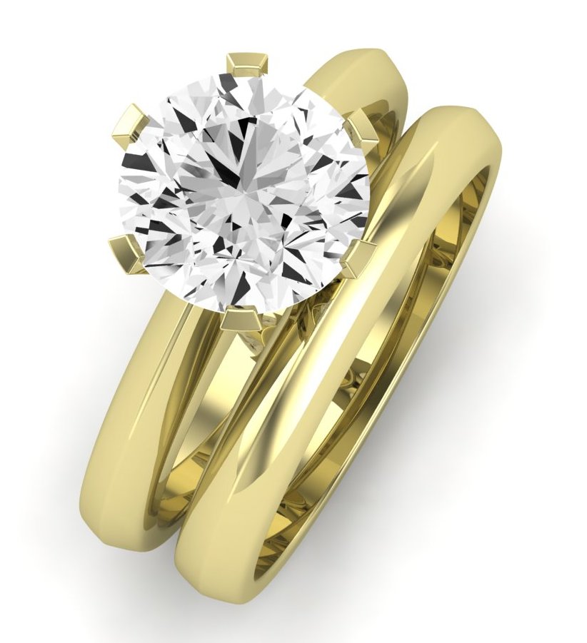 Senna Diamond Matching Band Only (does Not Include Engagement Ring) For Ring With Round Center yellowgold