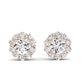 Sequoia Round Cut Moissanite Halo Earrings rosegold