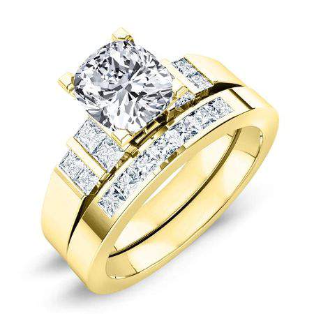 Carnation Cushion Diamond Bridal Set (Lab Grown Igi Cert) yellowgold