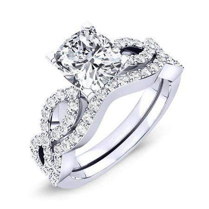 Camellia Diamond Matching Band Only (engagement Ring Not Included) For Ring With Cushion Center whitegold