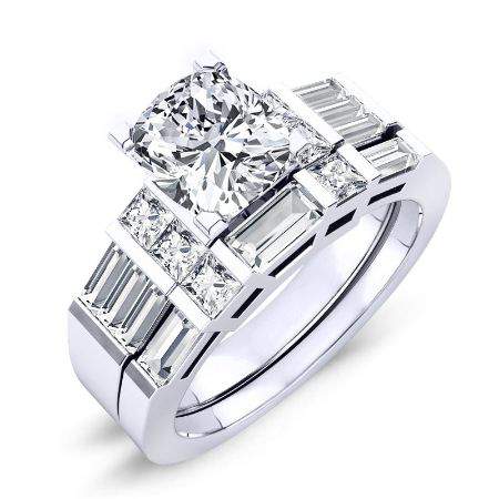 Bluebell Diamond Matching Band Only (engagement Ring Not Included) For Ring With Cushion Center whitegold