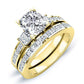 Yellow Bell Moissanite Matching Band Only (engagement Ring Not Included) For Ring With Cushion Center yellowgold