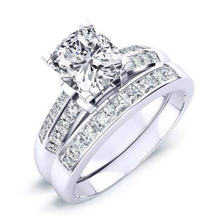Heather Diamond Matching Band Only (engagement Ring Not Included) For Ring With Cushion Center whitegold