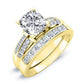 Heather Moissanite Matching Band Only (engagement Ring Not Included) For Ring With Cushion Center yellowgold