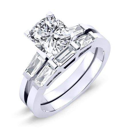 Sorrel Moissanite Matching Band Only (engagement Ring Not Included) For Ring With Cushion Center whitegold
