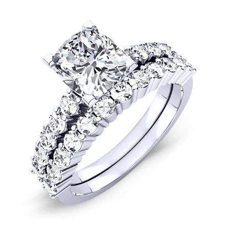 Magnolia Cushion Diamond Bridal Set (Lab Grown Igi Cert) whitegold