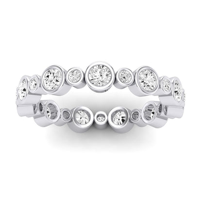 Caradonna Round Cut Diamond Eternity Band (Clarity Enhanced) whitegold