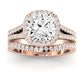 Silene Diamond Matching Band Only ( Engagement Ring Not Included) For Ring With Cushion Center rosegold