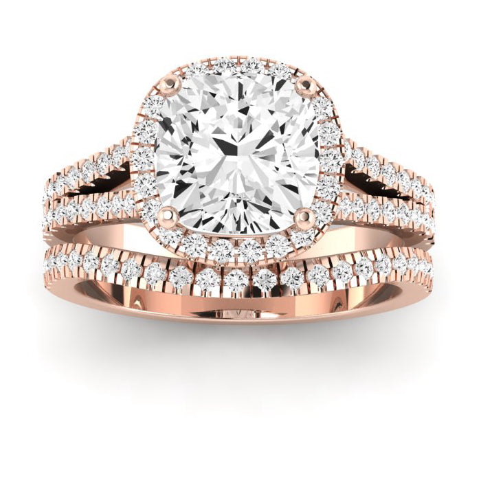 Silene Cushion Moissanite Bridal Set rosegold