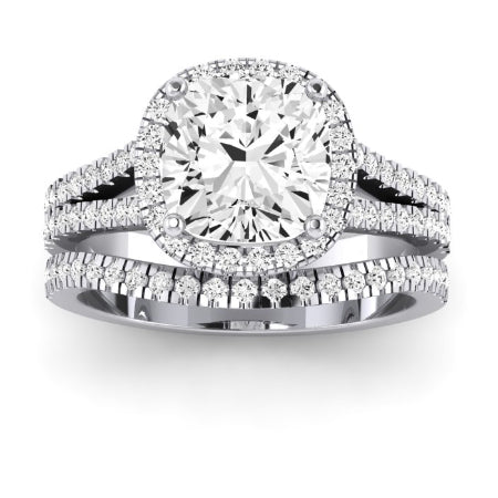 Silene Diamond Matching Band Only ( Engagement Ring Not Included) For Ring With Cushion Center whitegold