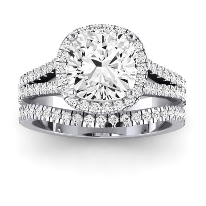 Silene Cushion Moissanite Bridal Set whitegold