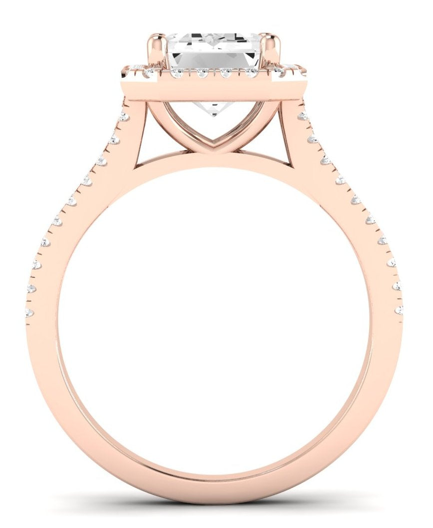 Silene Emerald Diamond Engagement Ring (Lab Grown Igi Cert) rosegold