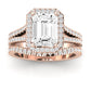 Silene Diamond Matching Band Only ( Engagement Ring Not Included) For Ring With Emerald Center rosegold