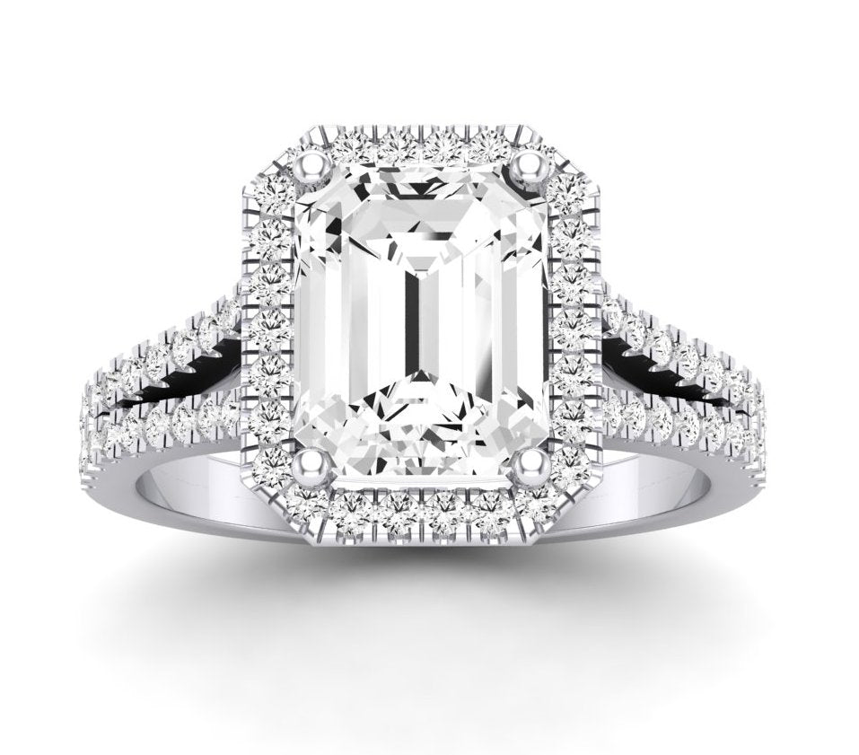 Silene Emerald Diamond Engagement Ring (Lab Grown Igi Cert) whitegold