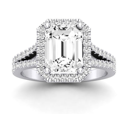 Silene Emerald Diamond Engagement Ring (Lab Grown Igi Cert) whitegold