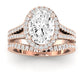 Silene Moissanite Matching Band Only ( Engagement Ring Not Included) For Ring With Oval Center rosegold
