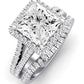Silene Moissanite Matching Band Only ( Engagement Ring Not Included) For Ring With Princess Center whitegold