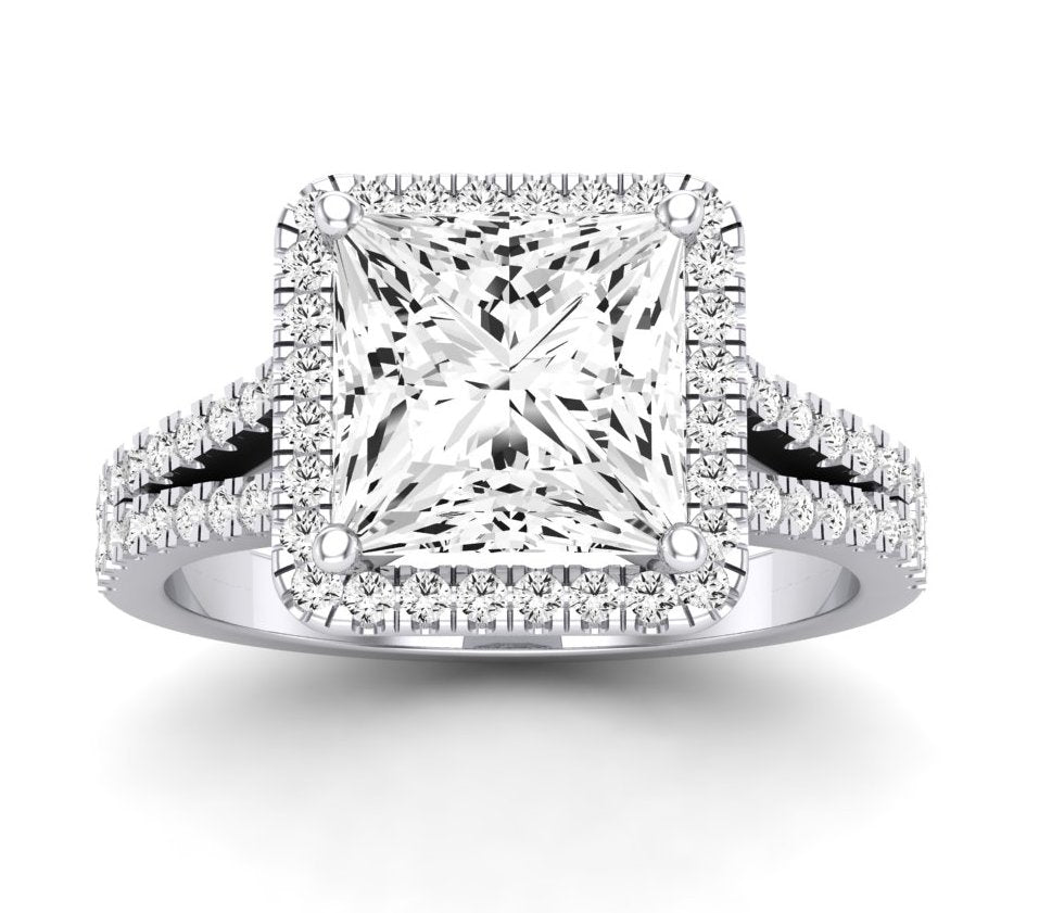 Silene Princess Moissanite Engagement Ring whitegold