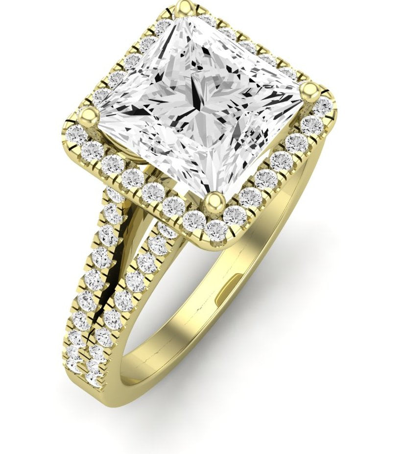 Silene Princess Moissanite Engagement Ring yellowgold