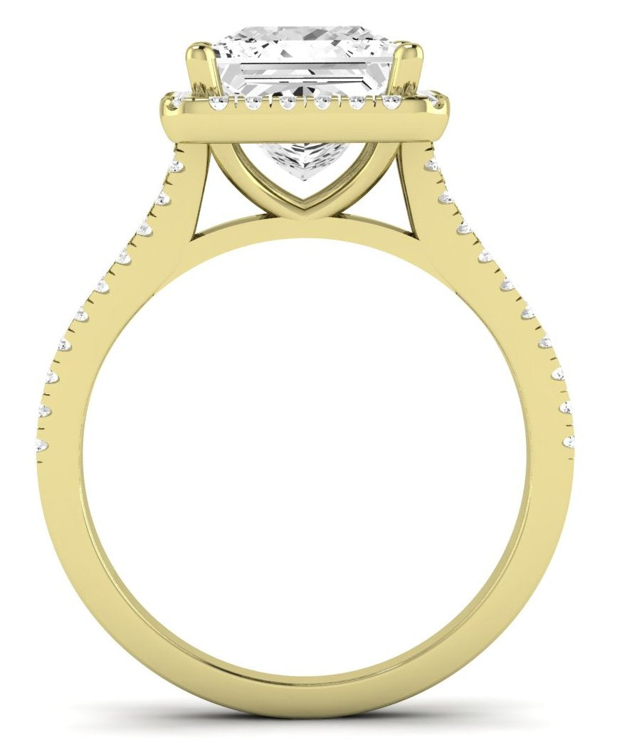 Silene Princess Moissanite Engagement Ring yellowgold