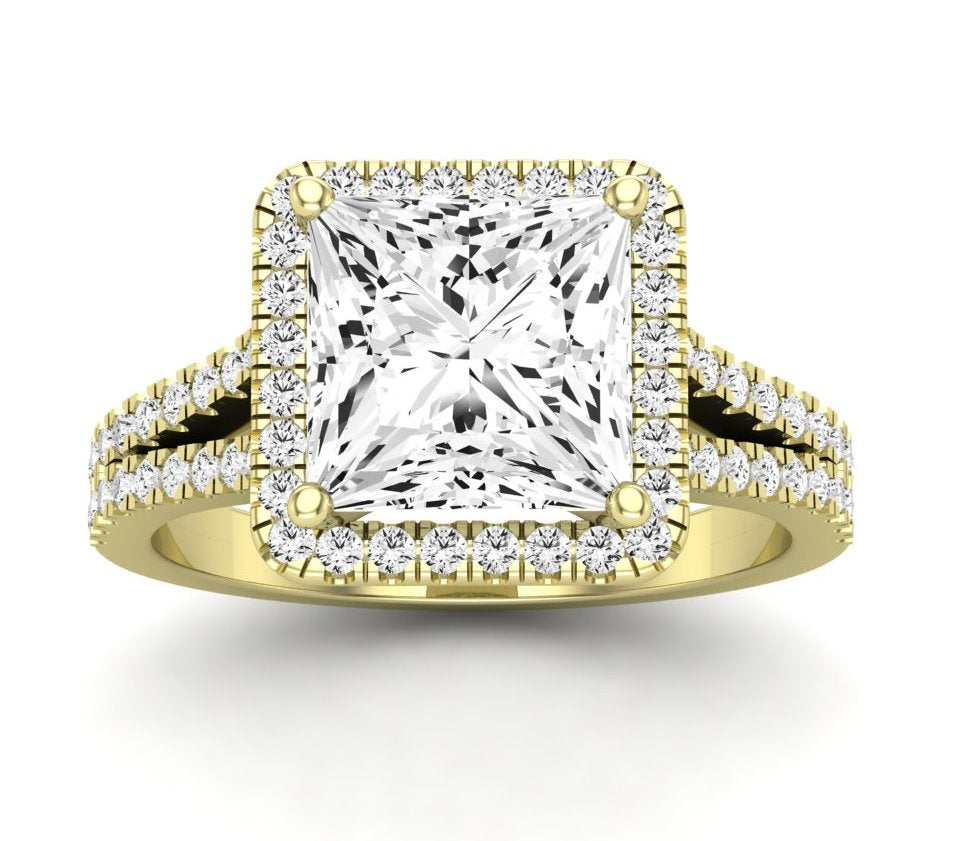 Silene Princess Moissanite Engagement Ring yellowgold