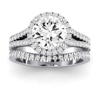 Silene Diamond Matching Band Only ( Engagement Ring Not Included) For Ring With Round Center whitegold
