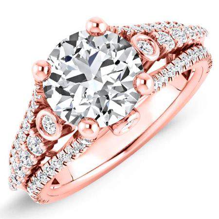 Sireli Round Moissanite Engagement Ring rosegold