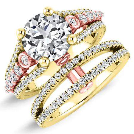 Sireli Moissanite Matching Band Only (engagement Ring Not Included) For Ring With Round Center yellowgold