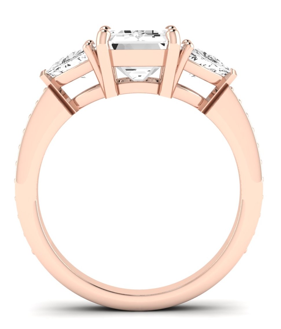 Snowdonia Emerald Diamond Engagement Ring (Lab Grown Igi Cert) rosegold