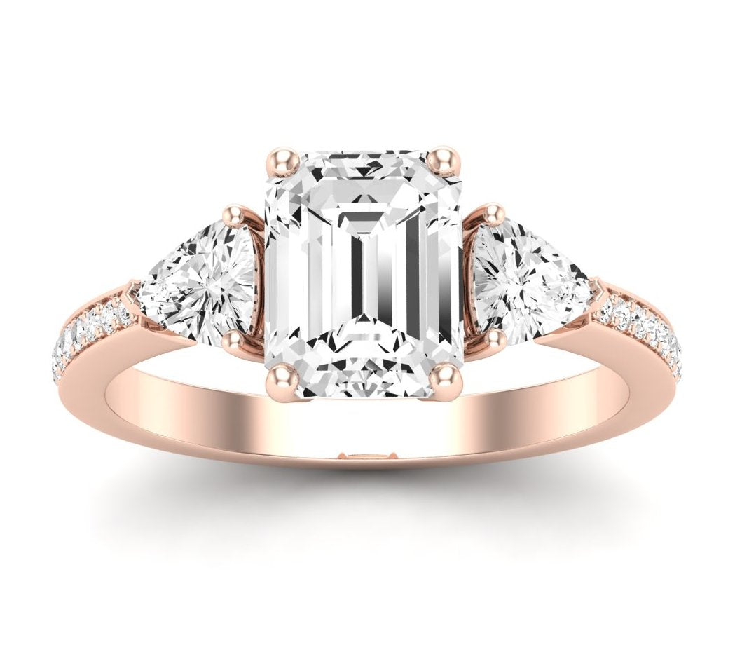 Snowdonia Emerald Moissanite Engagement Ring rosegold